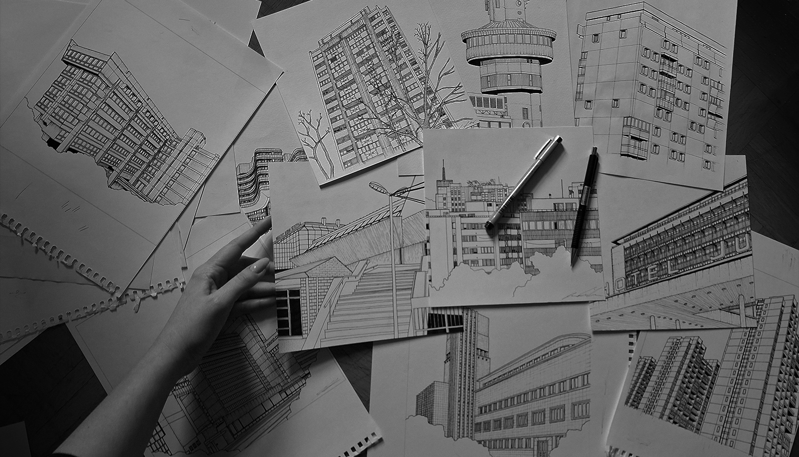 Personal architectural illustration projects by Jovana Radujko