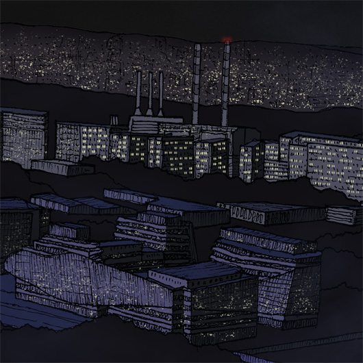 360 view from Western city Gate Belgrade drawing by Jovana Radujko