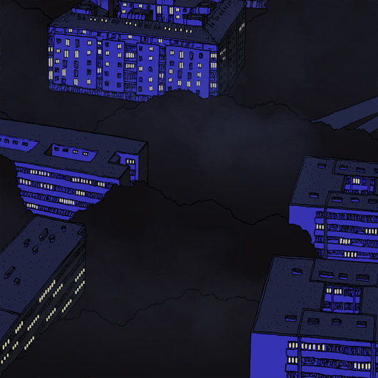 360 view from Western city Gate Belgrade drawing by Jovana Radujko