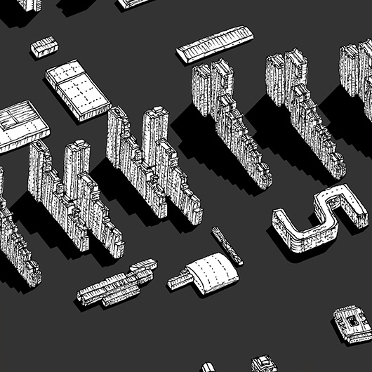 Map of New Belgrade detail — Blok 62, 63 by Jovana Radujko