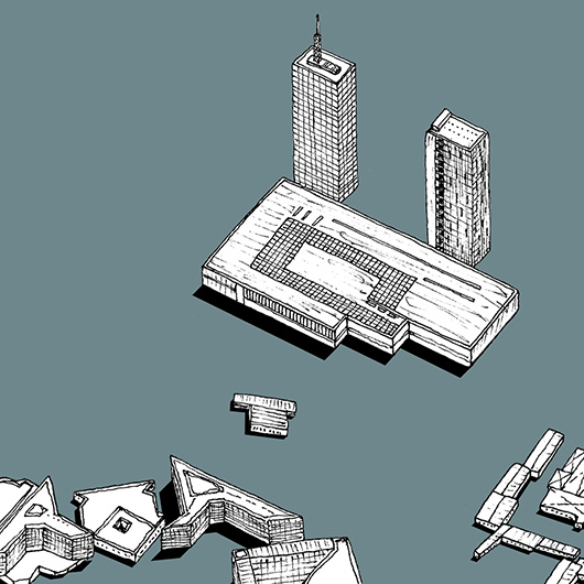 Map of New Belgrade drawing by Jovana Radujko